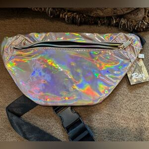 Raj Holographic Fanny Pack Shiny Pink Belt Bag Purse